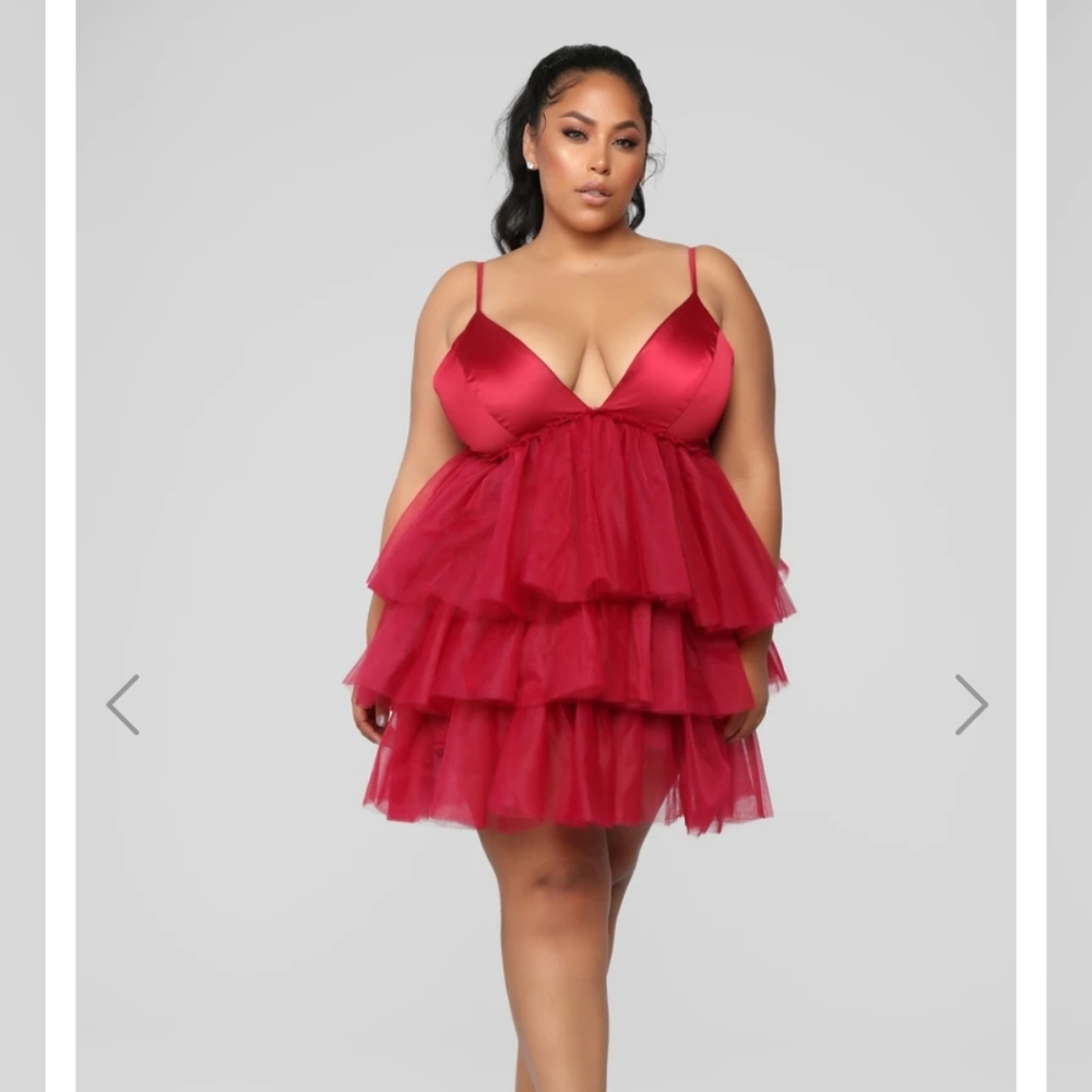 She Bad Ruffle Dress - Burgundy